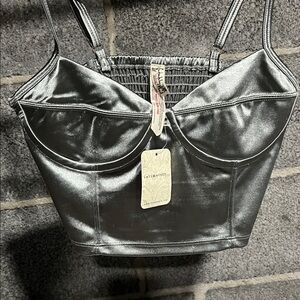 NWT Free People Intimately Metallic bustier crop top Women’s Size XS